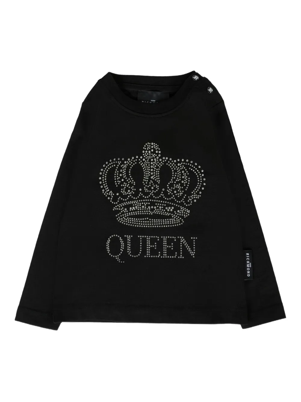 John Richmond Junior crown-embellished queen T-shirt - ブラック John Richmond Junior crown-embellished queen T-shirt - ブラック