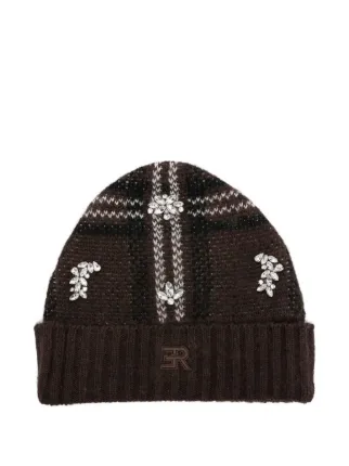 Brown Wool Hat with Crystal Embellishment Crystal Wool Hat - Etsy main image 2