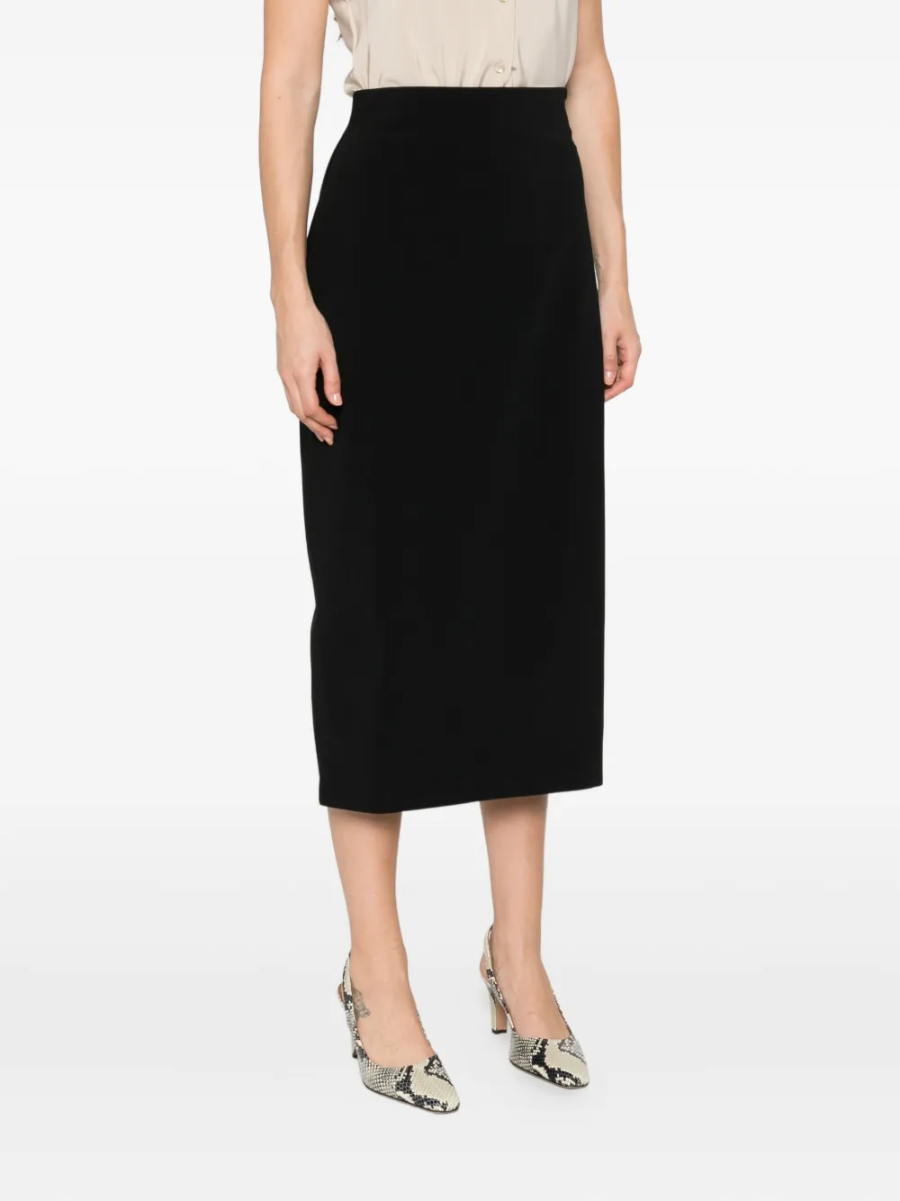 Alberta Ferretti pencil wool-blend skirt Zwart