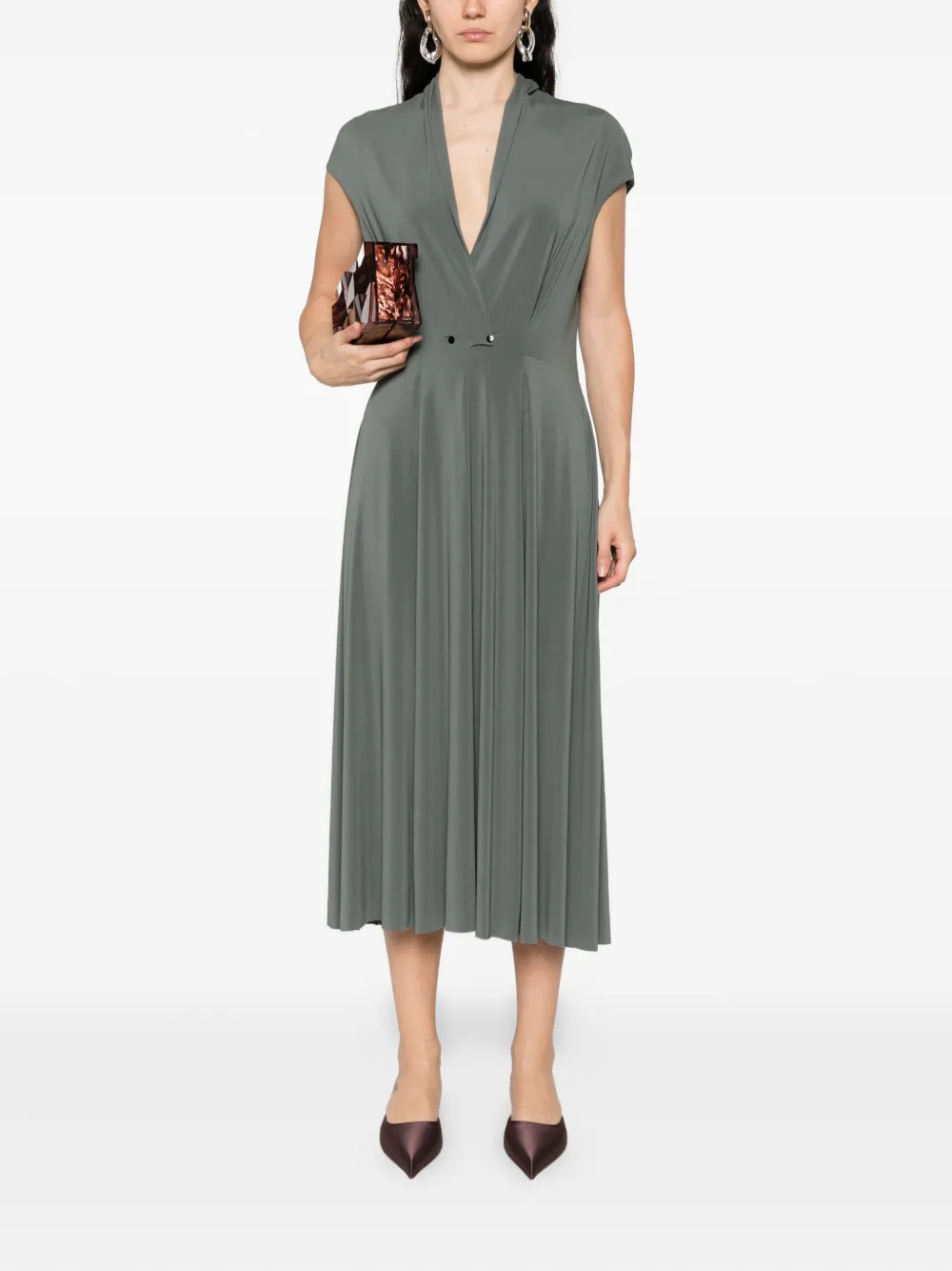 Alberta Ferretti Jurk met geplooid detail Grijs