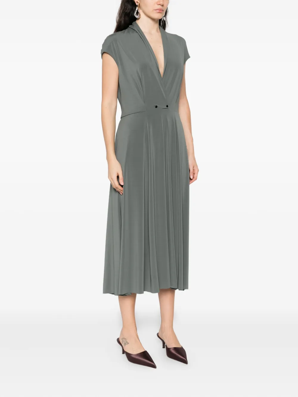 Alberta Ferretti Jurk met geplooid detail Grijs