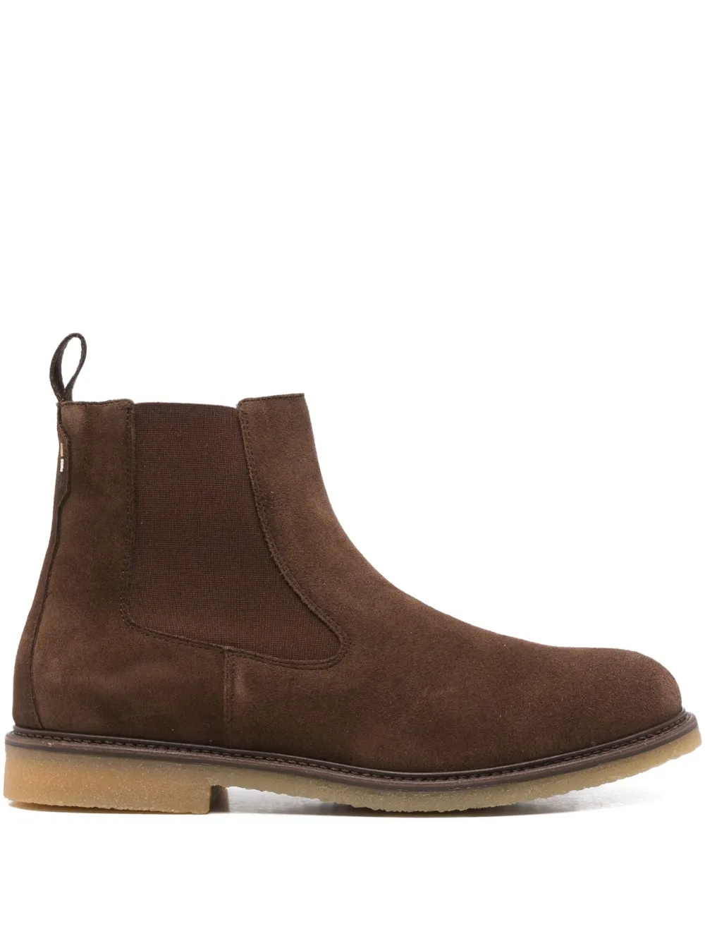 BOSS elasticated-panel suede boots Brown