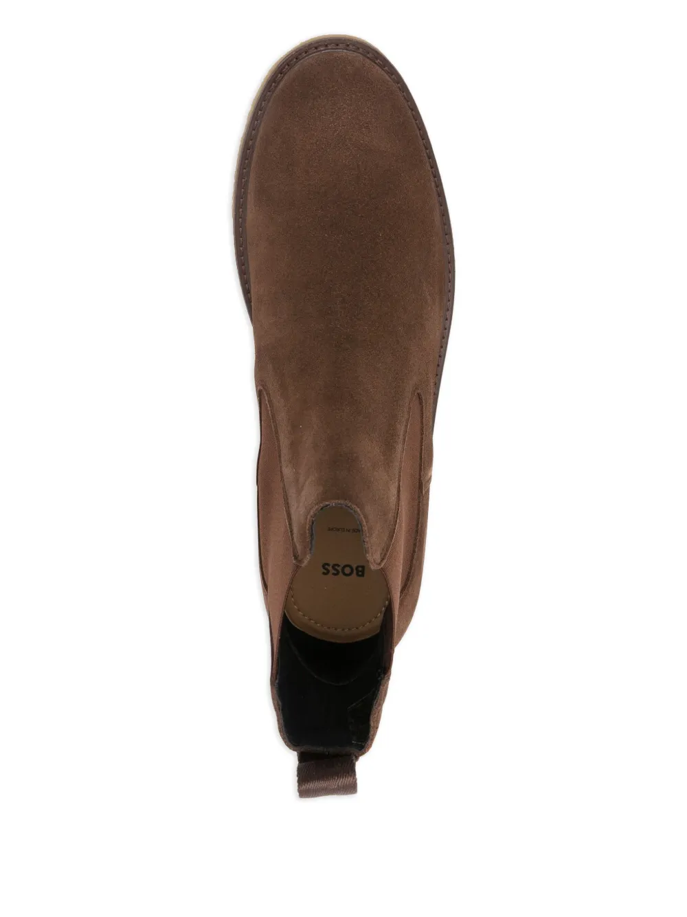 BOSS elasticated-panel suede boots Brown