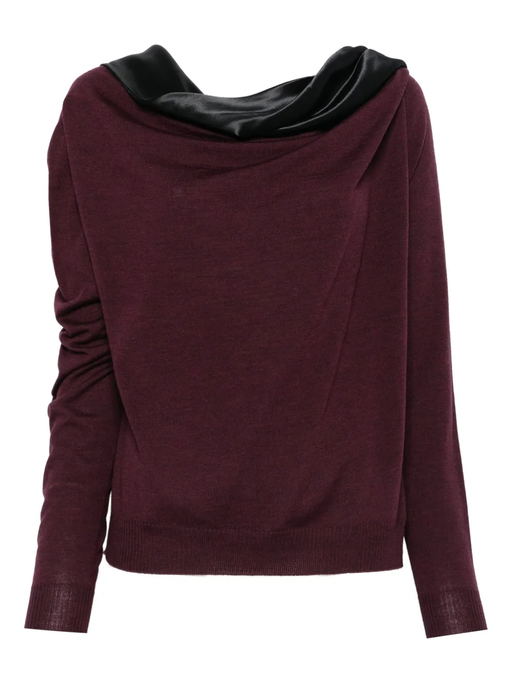 Alberta Ferretti サテンパネル セーター - レッド Alberta Ferretti サテンパネル セーター - レッド
