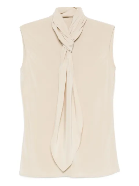 Alberta Ferretti top sin mangas con moño en el cuello