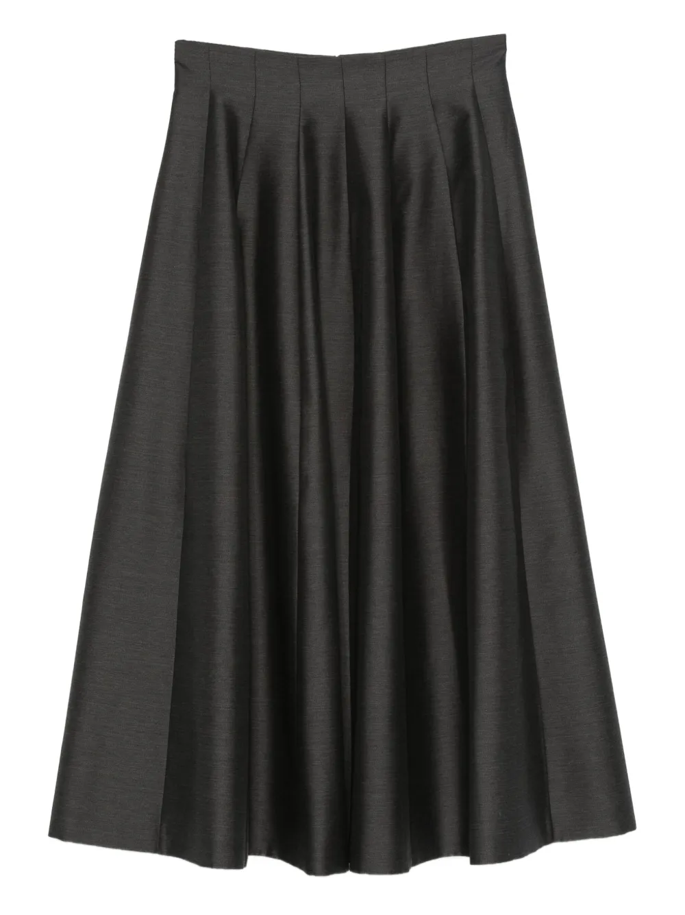 Alberta Ferretti Pleated Midi Skirt In Black