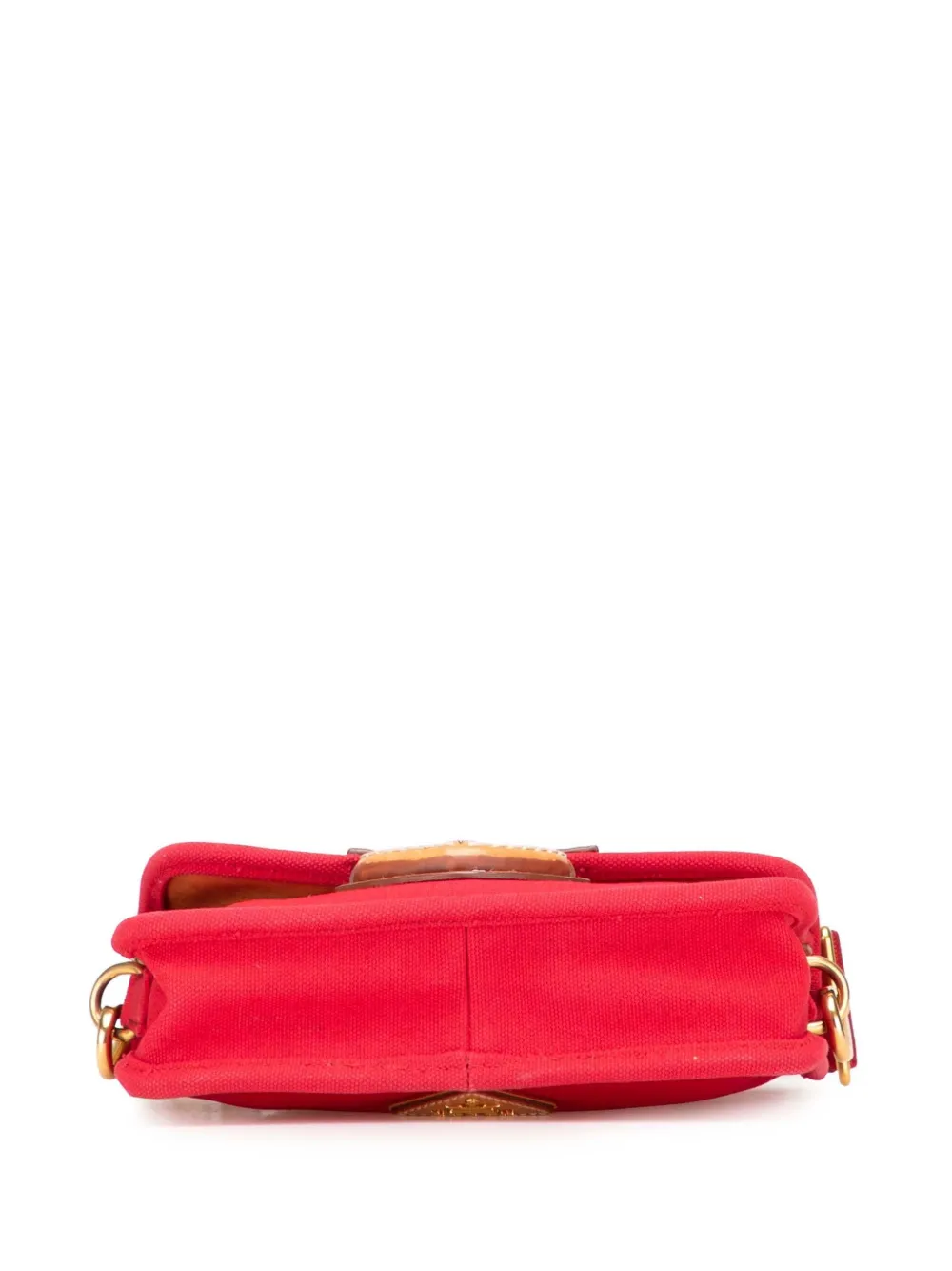 Pre-owned Prada 2013-2025 Canapa Righe Crossbody Bag In Red