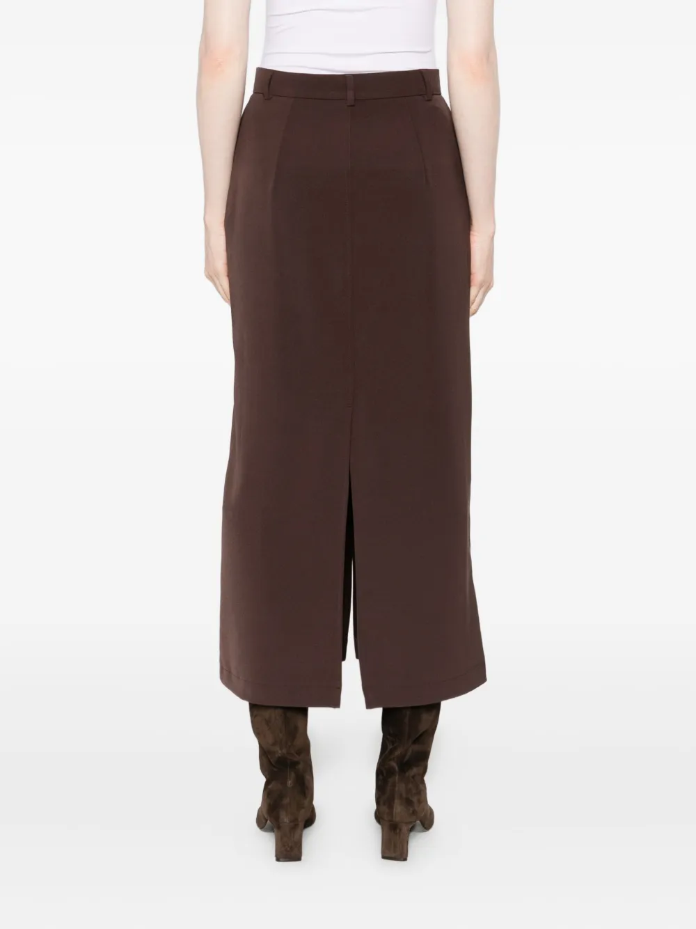 Marella Pencil Midi Skirt In Brown