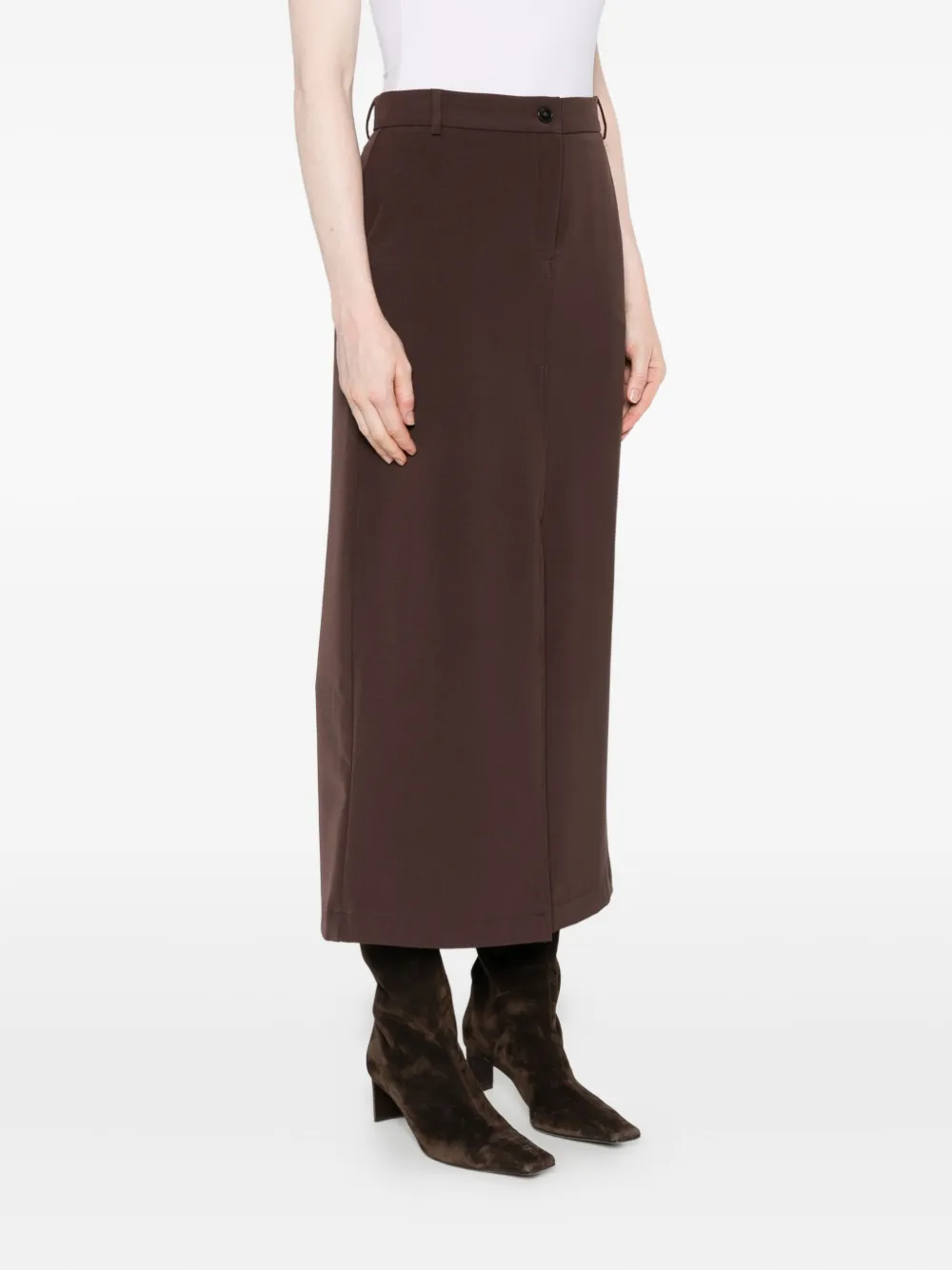 Marella Pencil Midi Skirt In Brown