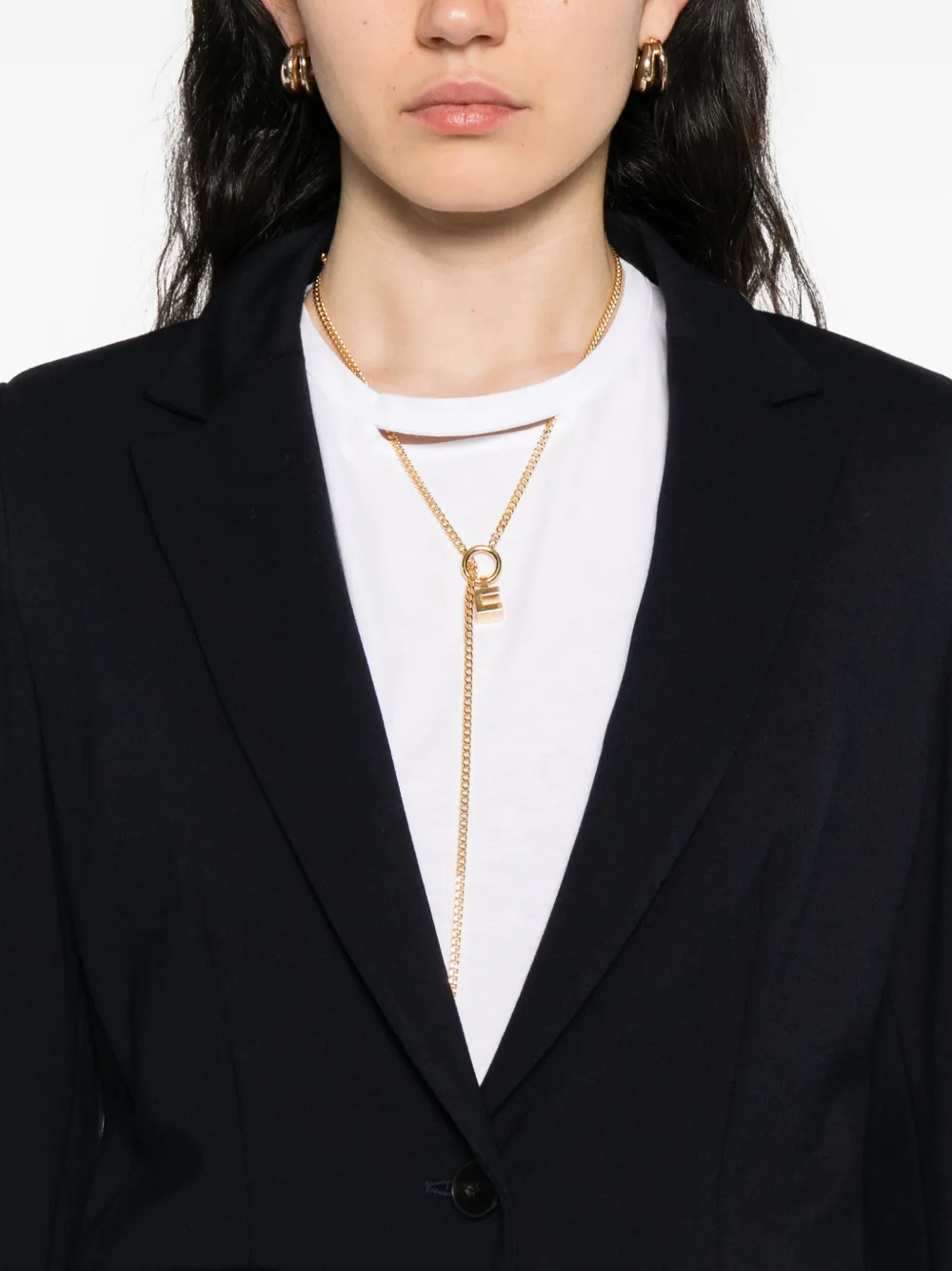 Marella Single-button Notched-lapels Blazer In Blue