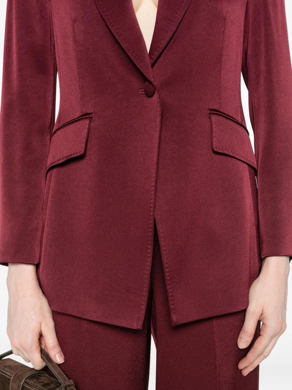Marella single-breasted satin jacket Rood