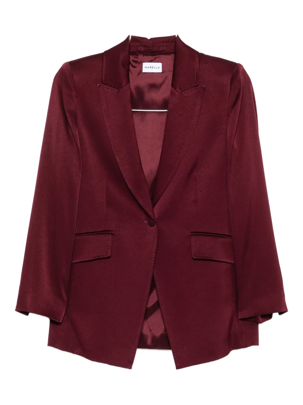 Marella single-breasted satin jacket Rood