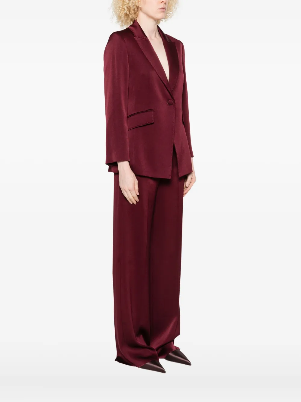 Marella single-breasted satin jacket Rood