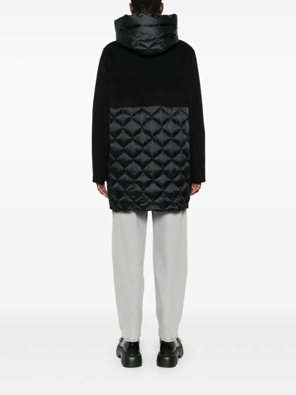 Marella Amore jas met capuchon en gewatteerd vlak Zwart