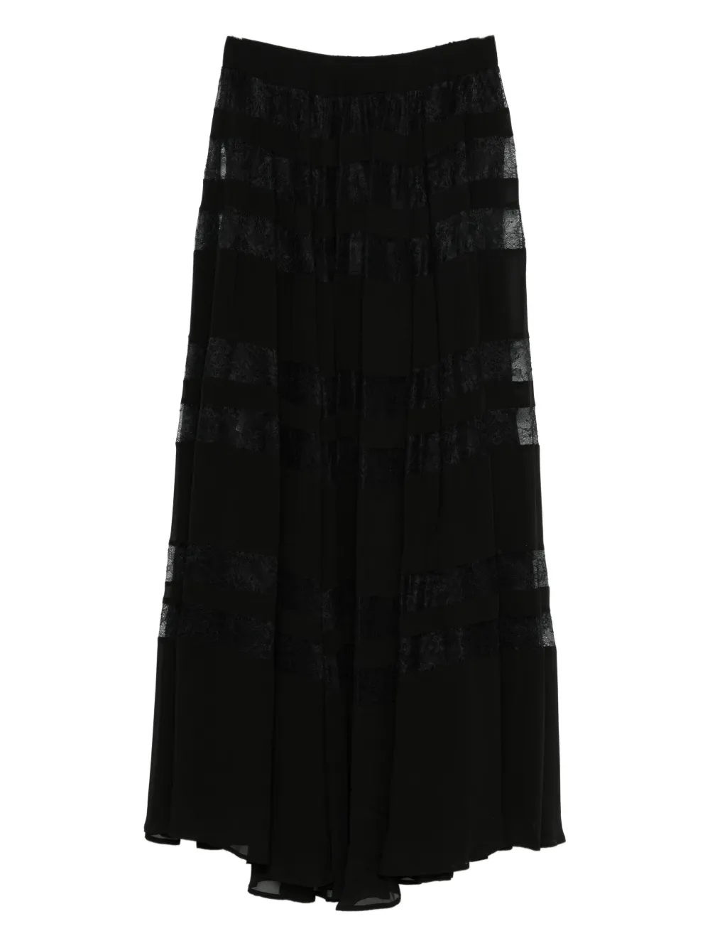 Marella lace-insert maxi skirt - Zwart