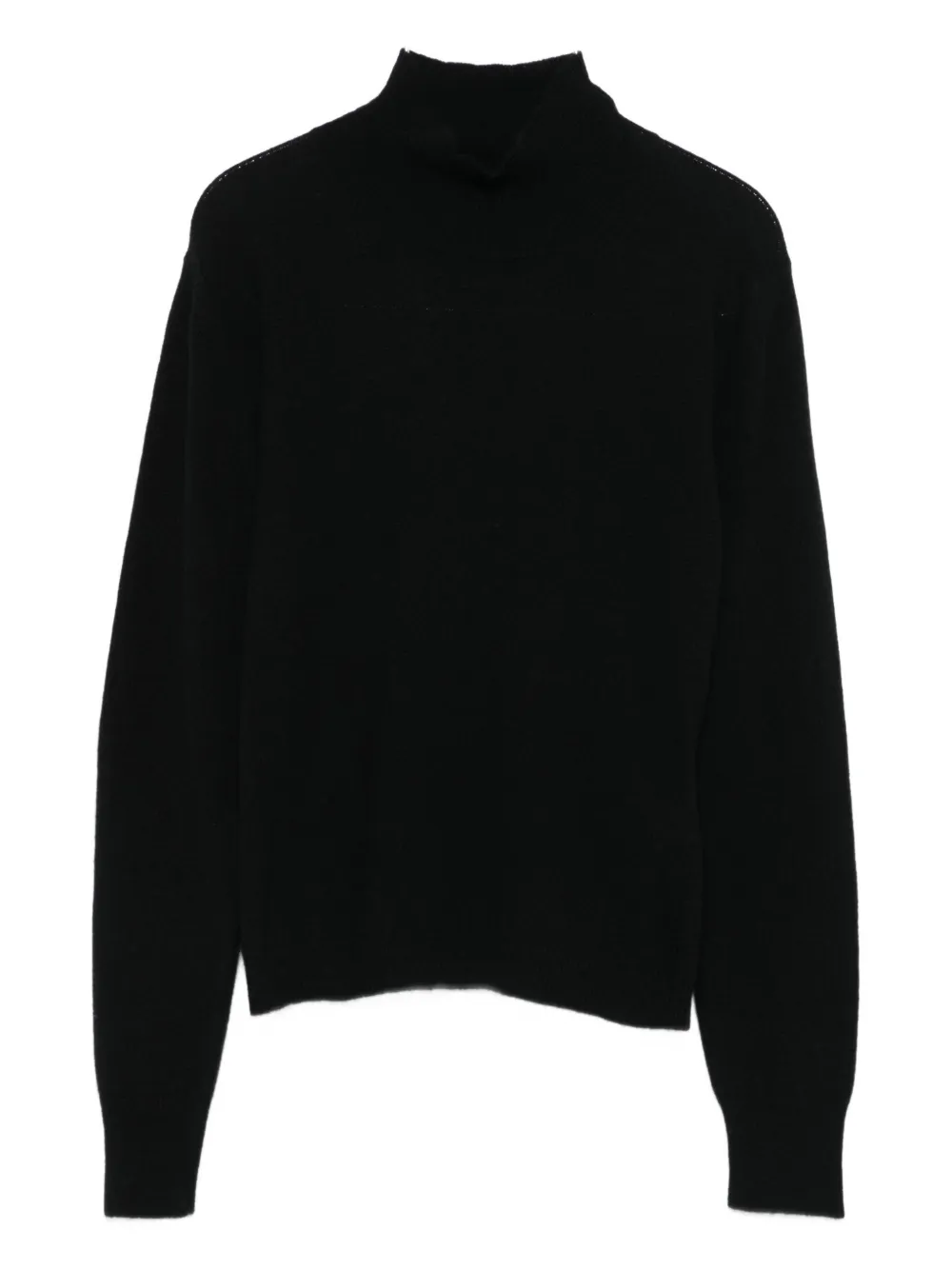 high-neck long-sleeve sweater
