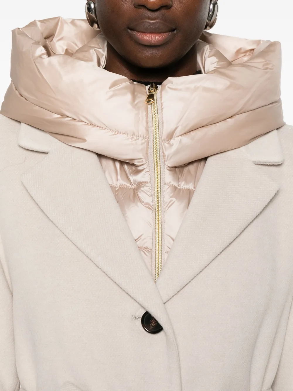 Marella Desiderio Hooded Single-breasted Coat In Neutral