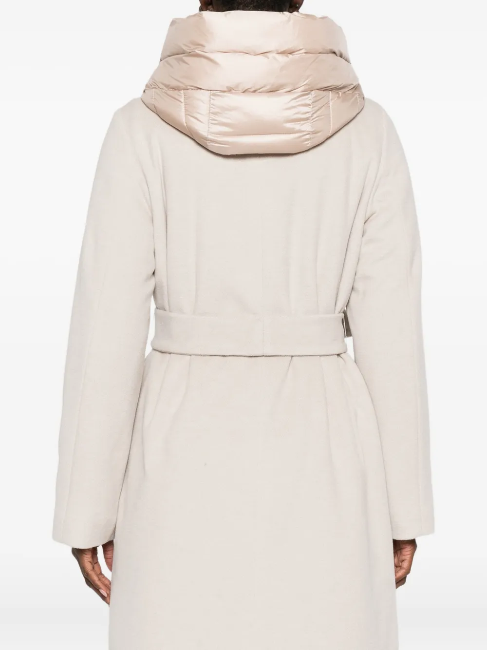 Marella Desiderio Hooded Single-breasted Coat In Neutral