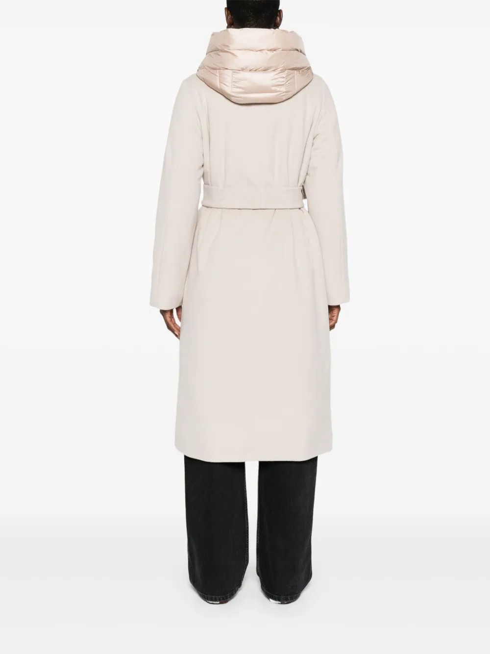 Marella Desiderio jas met enkele rij knopen en capuchon Beige