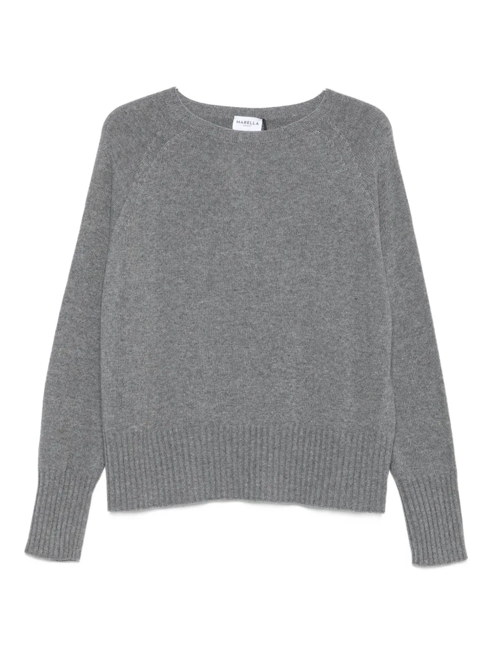 Marella Raglan-sleeve Ribbed-hem Sweater In Gray