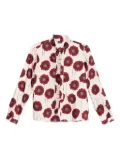 Marella floral-print tie-neck shirt - Neutrals