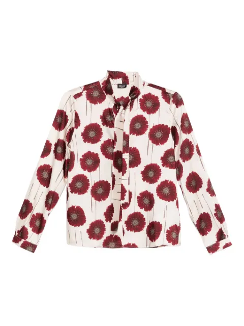 Marella floral-print tie-neck shirt