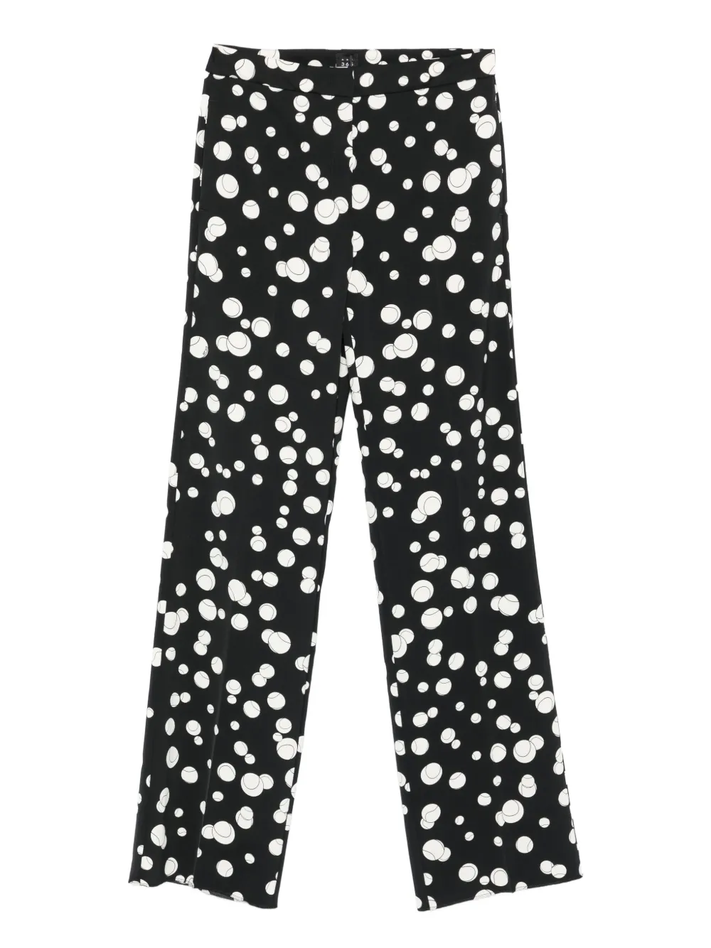 circle-print trousers