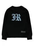 John Richmond Junior old-english-letter-detail sweater - Black