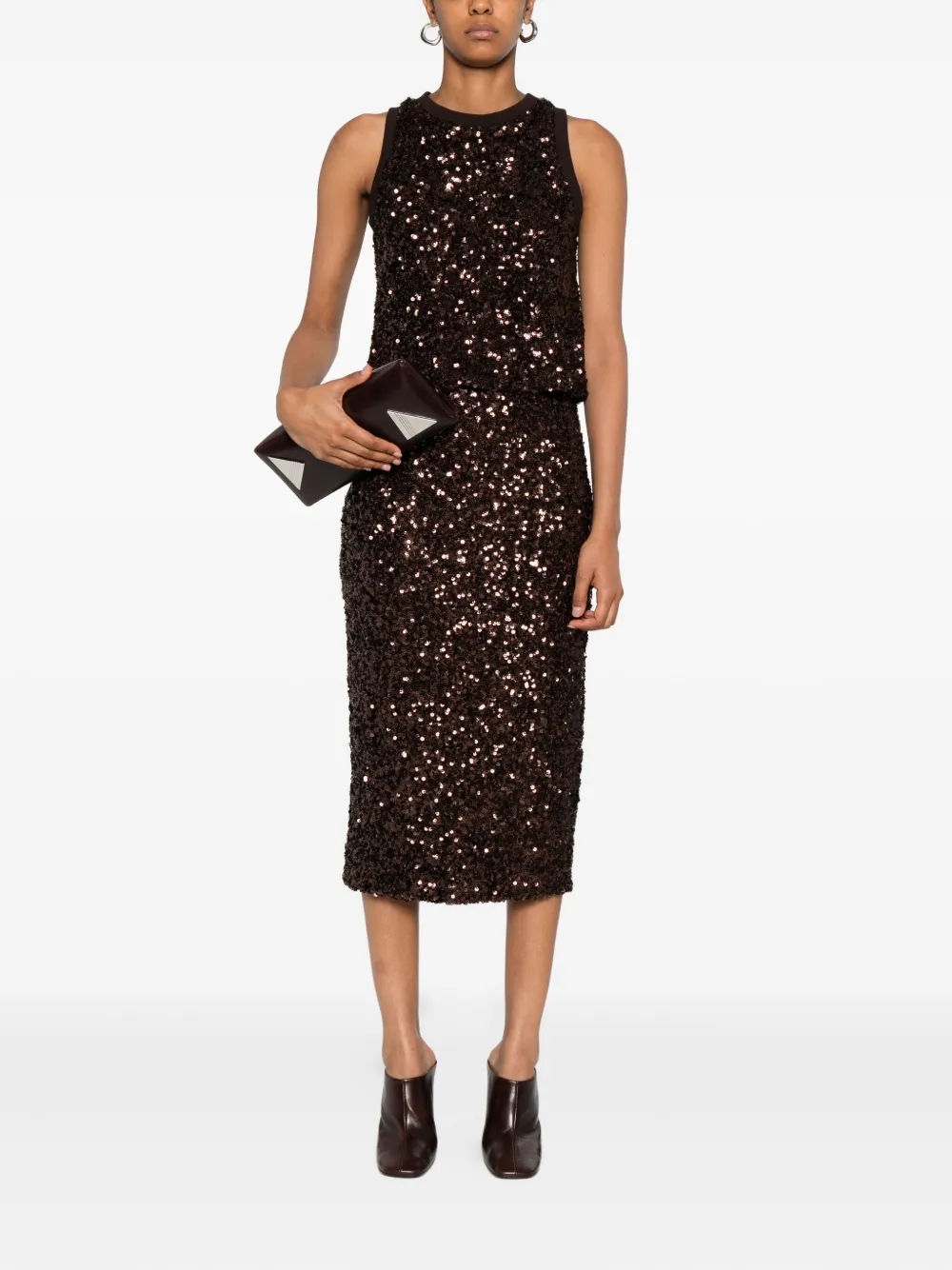 Marella sequin sleeveless top Bruin
