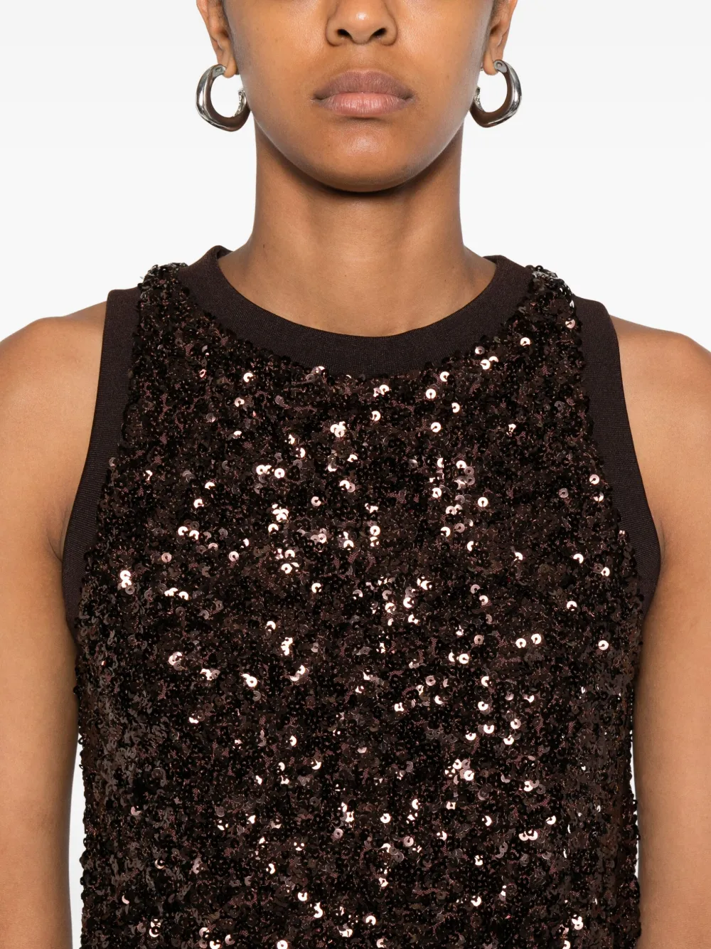 Marella sequin sleeveless top Bruin
