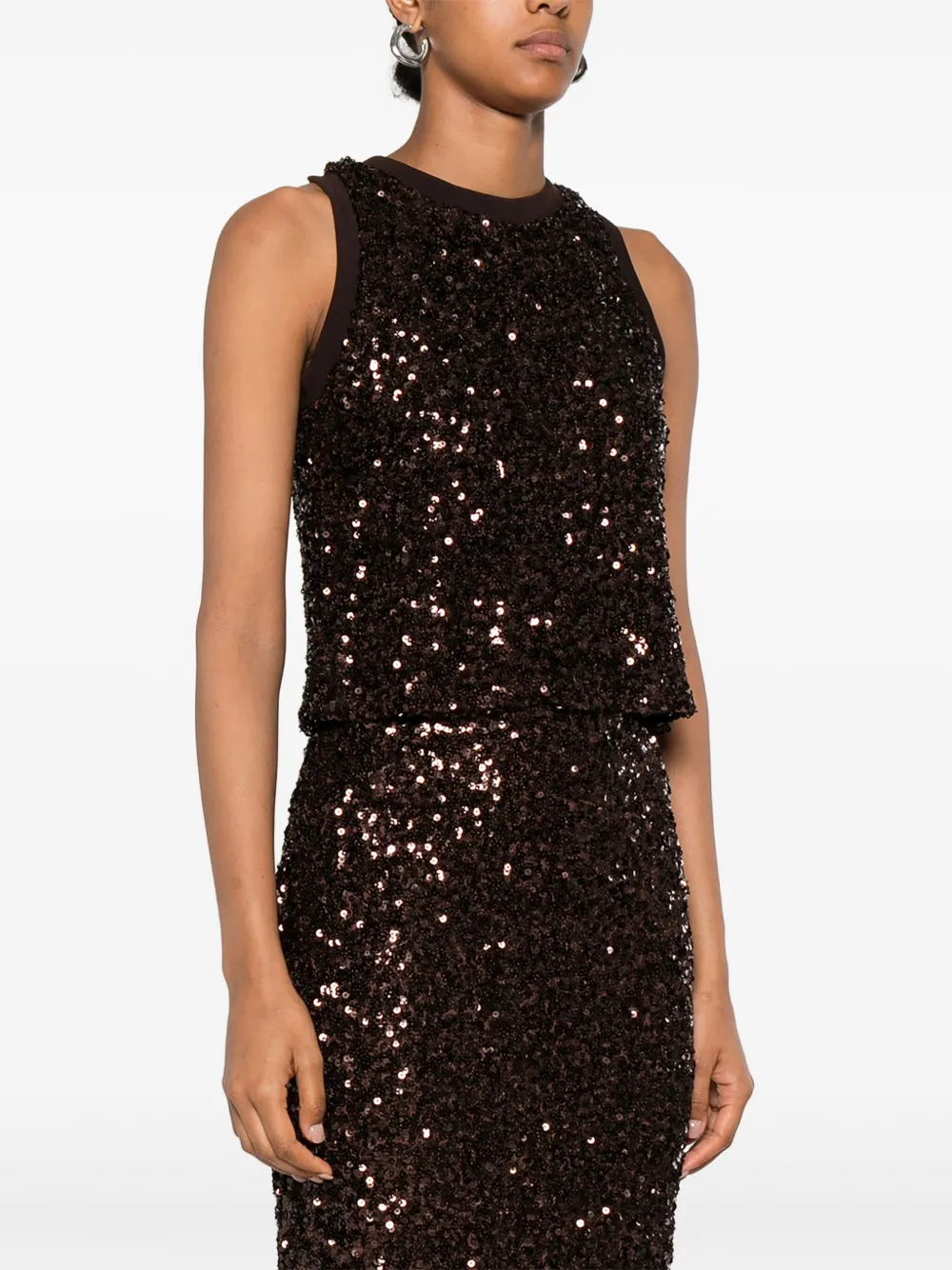 Marella sequin sleeveless top Bruin