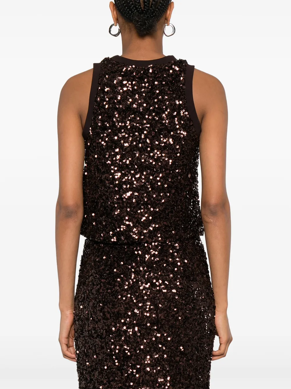 Marella sequin sleeveless top Bruin