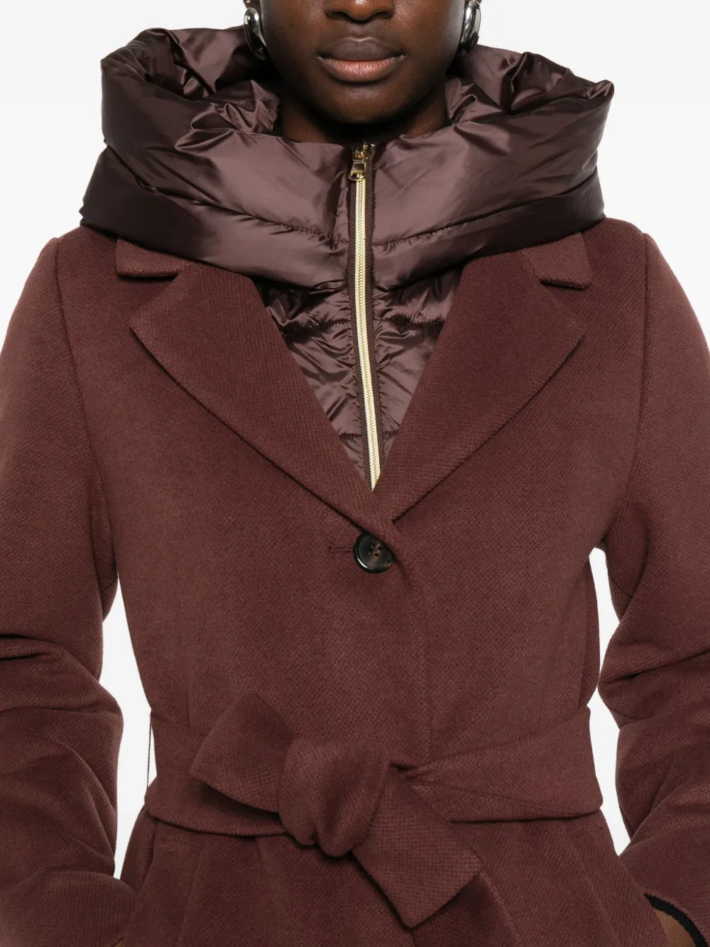 Marella Desiderio Belted Single-breasted Coat In Brown