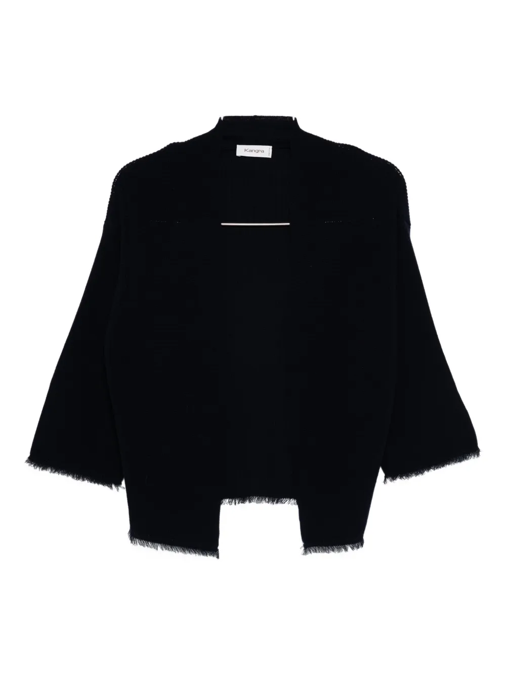 Kangra Cashmere Fringed Cardigan In Black