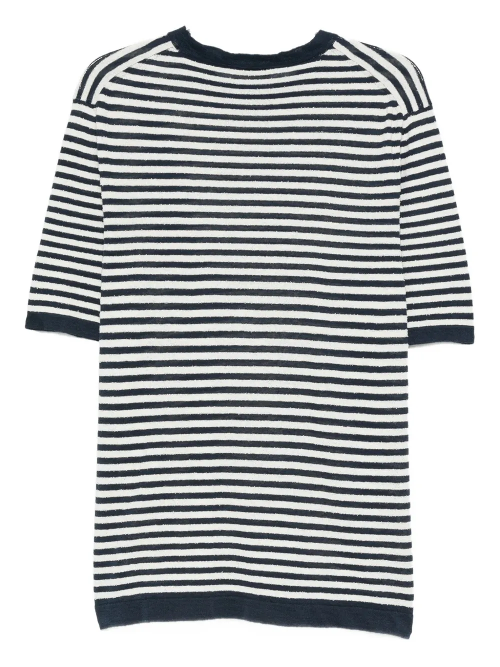 Gallia Derek stripes linen t-shirt - Blauw