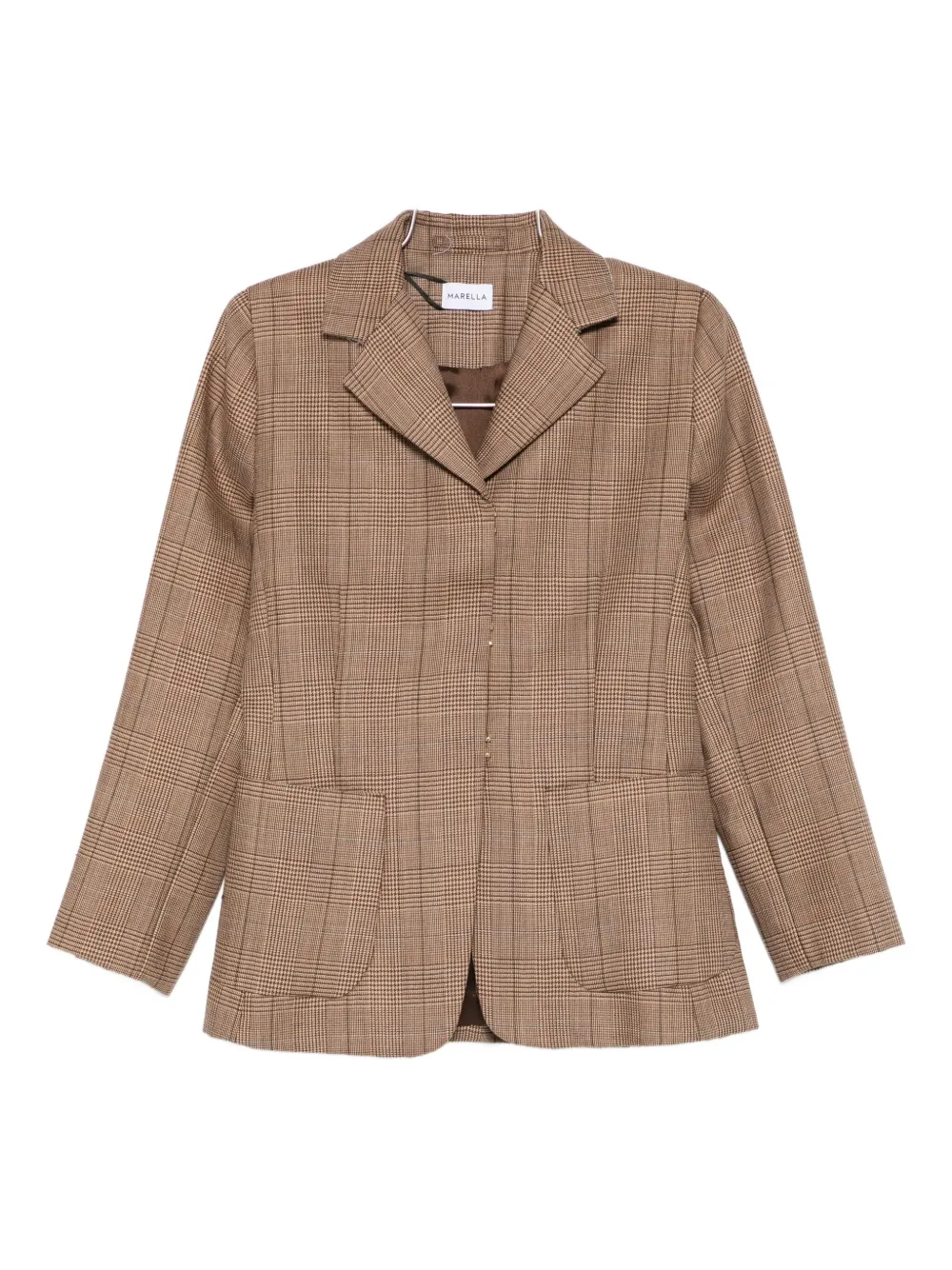Marella Glauco Check-pattern Blazer In Brown