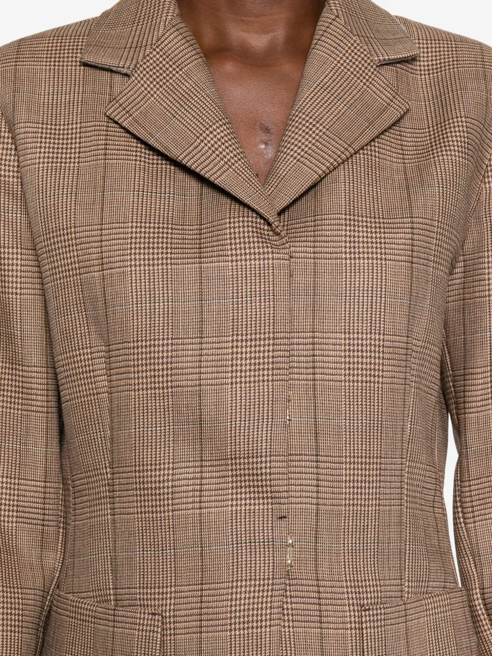 Marella Glauco Check-pattern Blazer In Brown