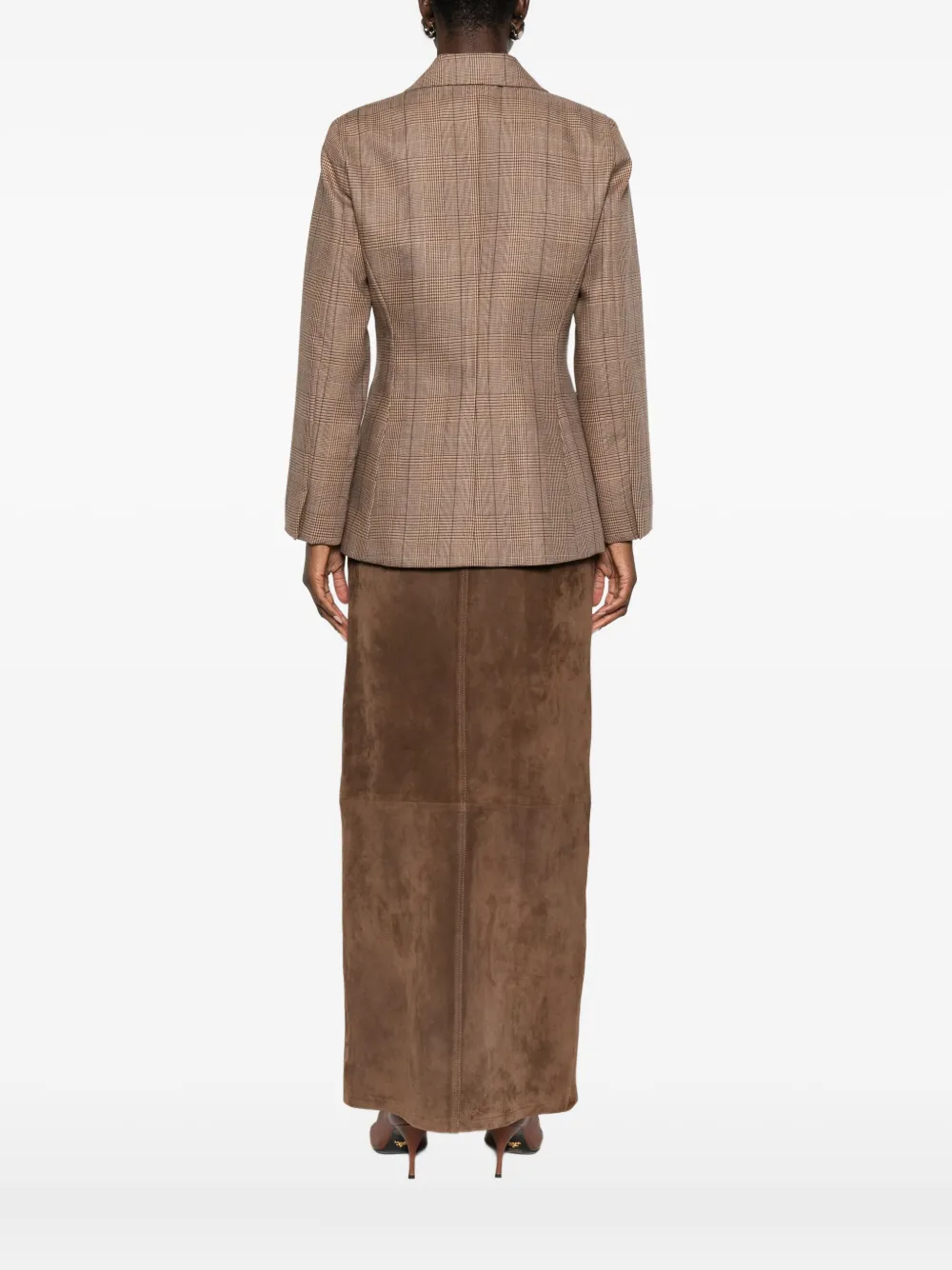 Marella Glauco Check-pattern Blazer In Brown
