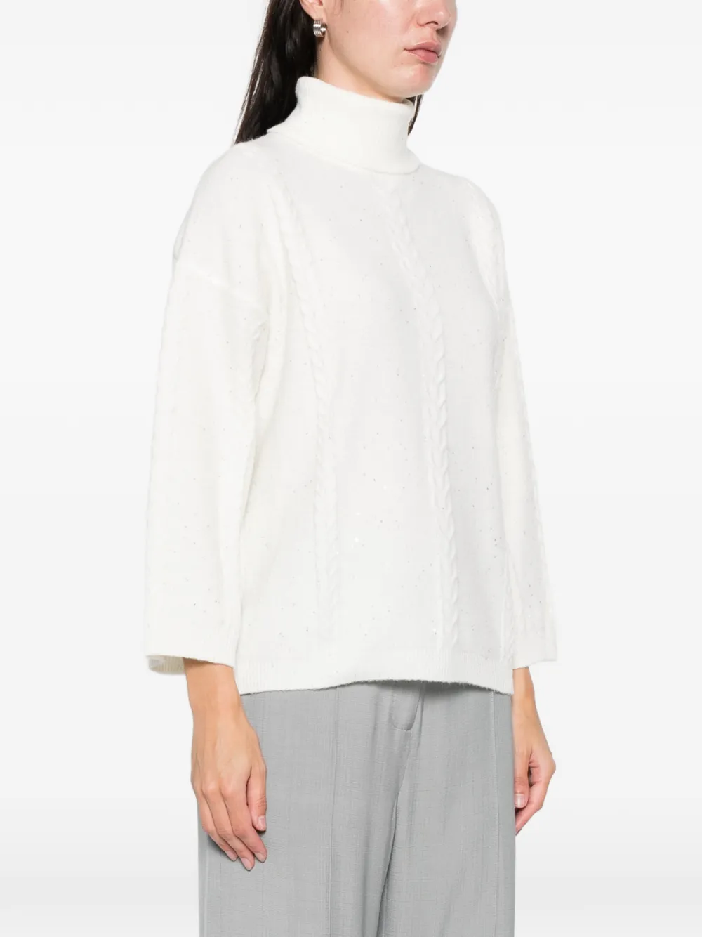 Marella Lido Turtleneck Sweater In White