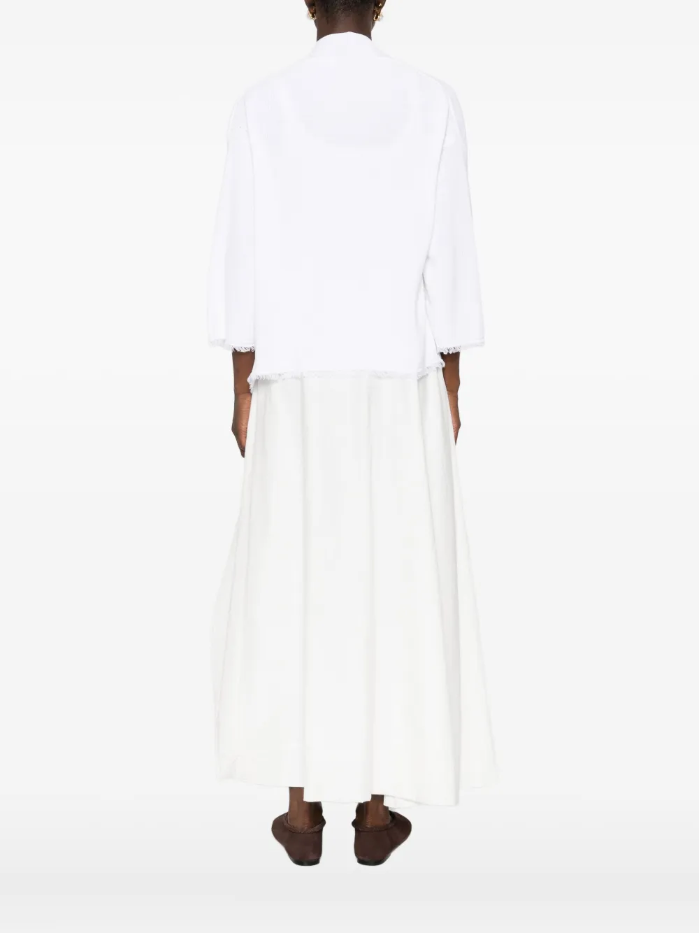 Kangra Cashmere Frayed-edge Cardigan In White