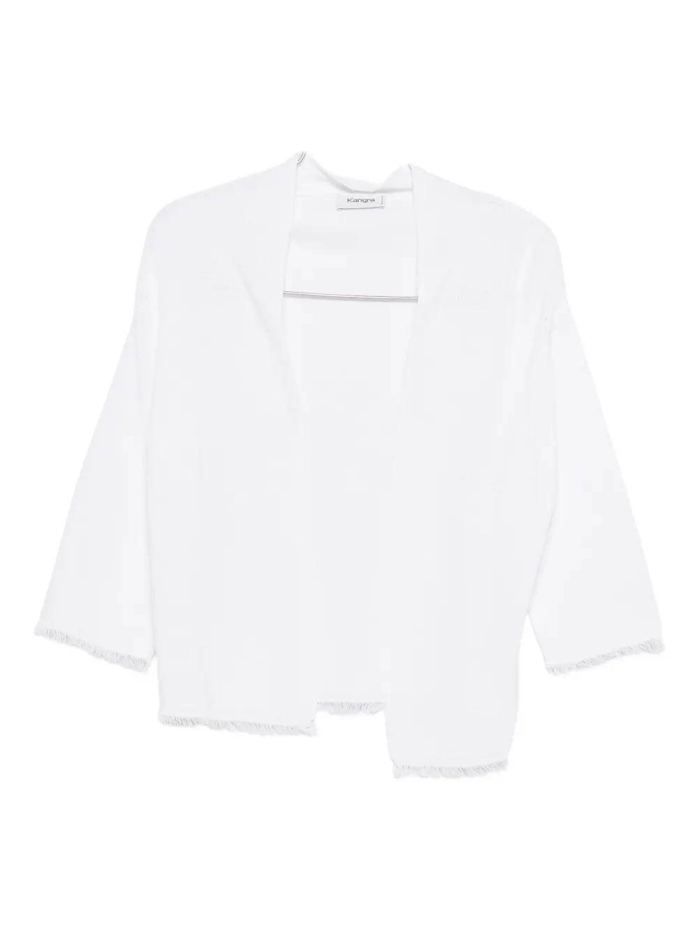 Kangra Cashmere Frayed-edge Cardigan In White