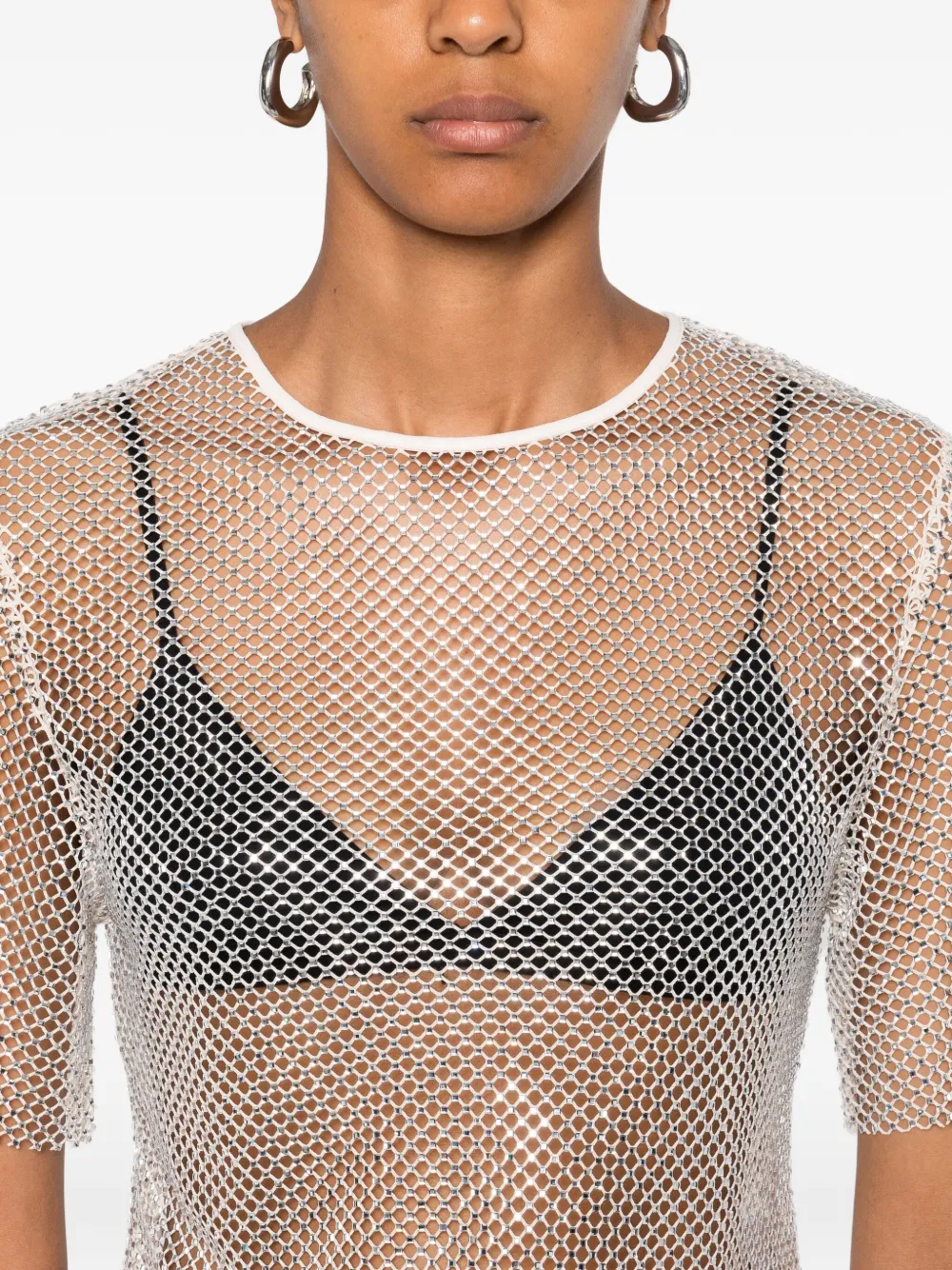 Marella mesh embellished top Beige