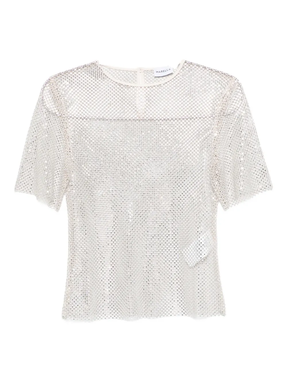 Marella mesh embellished top Beige