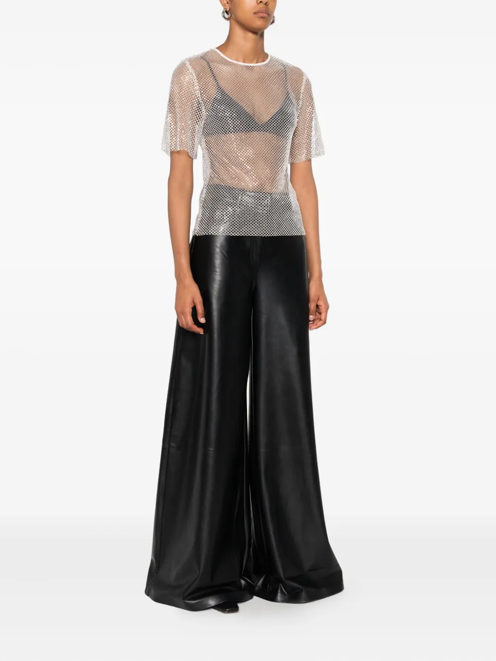 Marella mesh embellished top Beige