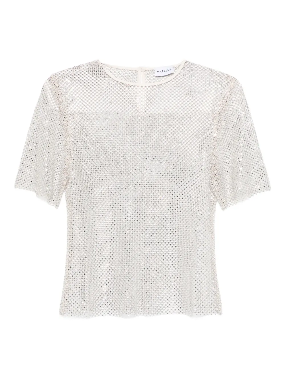 Marella mesh embellished top Beige