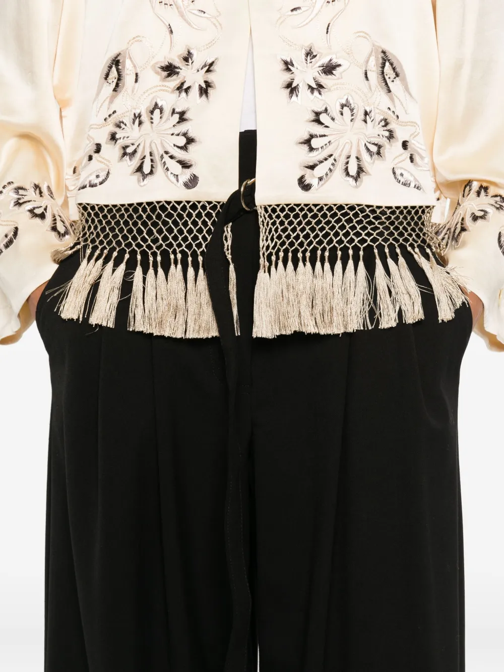 Marella Plooibroek met ceintuur Zwart