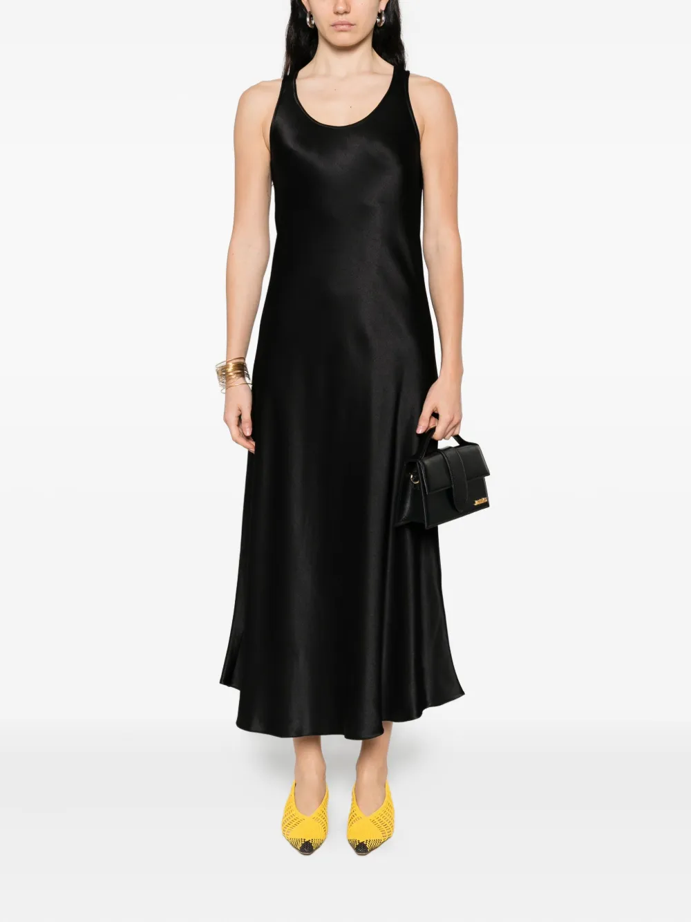 Marella slip midi dress - Zwart