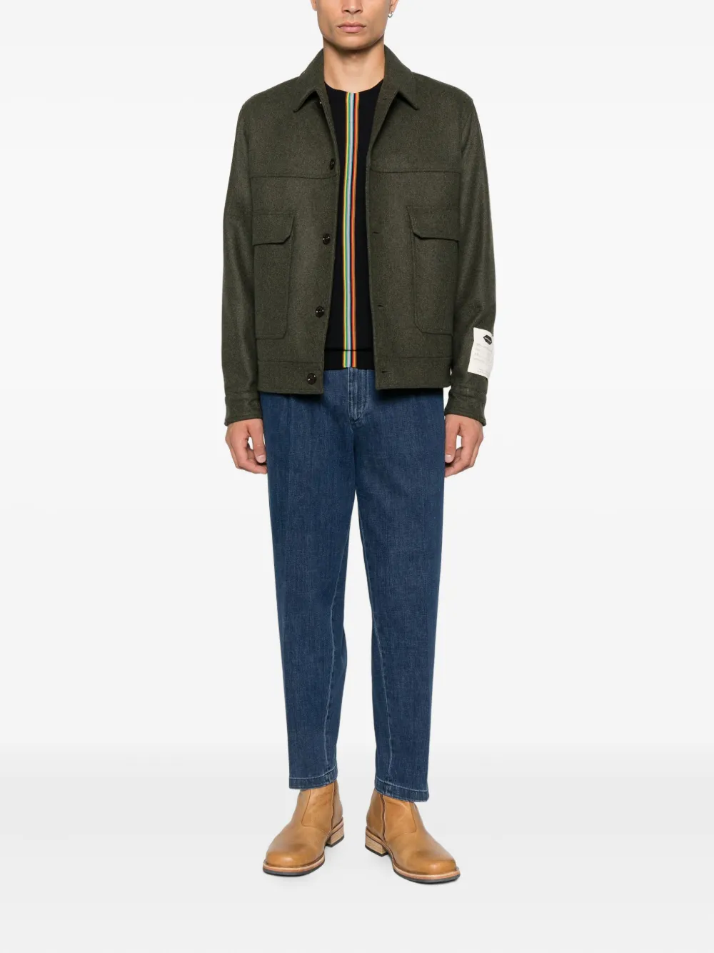 Paul Smith rainbow-striped sweater - Zwart