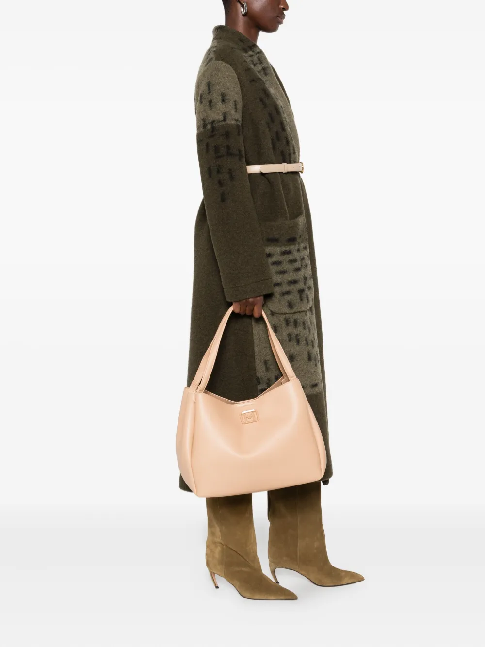 Marella logo-plaque shoulder bag - Beige
