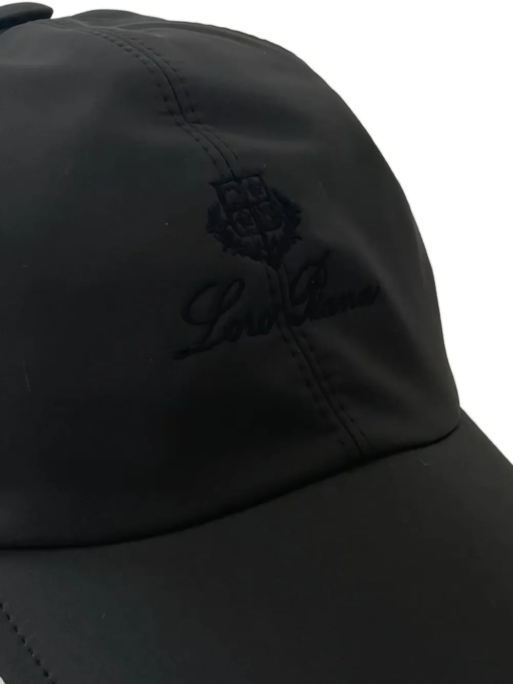 Loro Piana Honkbalpet met geborduurd logo - Zwart